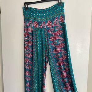 Bell bottom poly/spandex pants